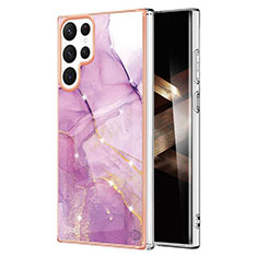 Funda Silicona Gel Goma Patron de Moda Carcasa Y11B para Samsung Galaxy S24 Ultra 5G Purpura Claro