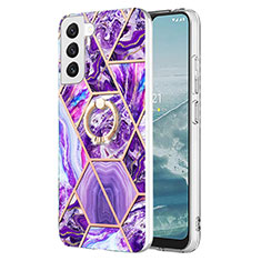 Funda Silicona Gel Goma Patron de Moda Carcasa Y13B para Samsung Galaxy S22 Plus 5G Morado