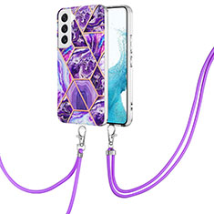 Funda Silicona Gel Goma Patron de Moda Carcasa Y18B para Samsung Galaxy S22 Plus 5G Morado