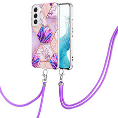 Funda Silicona Gel Goma Patron de Moda Carcasa Y18B para Samsung Galaxy S22 Plus 5G Purpura Claro