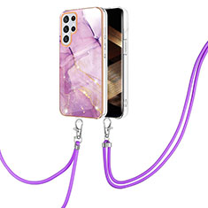 Funda Silicona Gel Goma Patron de Moda Carcasa Y21B para Samsung Galaxy S24 Ultra 5G Purpura Claro