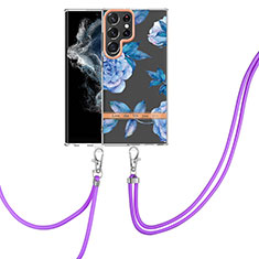 Funda Silicona Gel Goma Patron de Moda Carcasa Y22B para Samsung Galaxy S21 Ultra 5G Azul