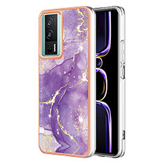 Funda Silicona Gel Goma Patron de Moda Carcasa YB1 para Xiaomi Redmi K60 5G Morado