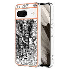 Funda Silicona Gel Goma Patron de Moda Carcasa YB2 para Google Pixel 8 5G Gris