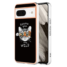 Funda Silicona Gel Goma Patron de Moda Carcasa YB2 para Google Pixel 8 5G Negro