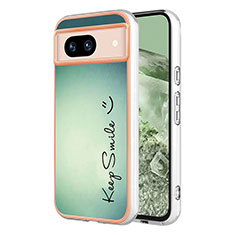 Funda Silicona Gel Goma Patron de Moda Carcasa YB2 para Google Pixel 8a 5G Verde