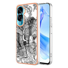 Funda Silicona Gel Goma Patron de Moda Carcasa YB2 para Huawei Honor 90 Lite 5G Gris