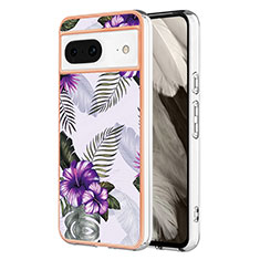 Funda Silicona Gel Goma Patron de Moda Carcasa YB3 para Google Pixel 8 5G Morado