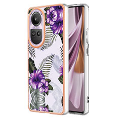 Funda Silicona Gel Goma Patron de Moda Carcasa YB3 para Oppo Reno10 5G Morado