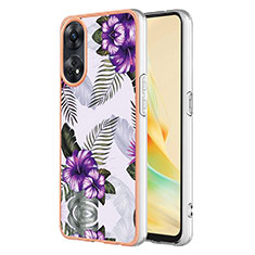 Funda Silicona Gel Goma Patron de Moda Carcasa YB3 para Oppo Reno8 T 4G Morado