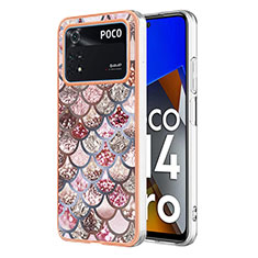 Funda Silicona Gel Goma Patron de Moda Carcasa YB3 para Xiaomi Poco M4 Pro 4G Marron