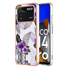 Funda Silicona Gel Goma Patron de Moda Carcasa YB3 para Xiaomi Poco M4 Pro 4G Morado