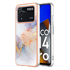 Funda Silicona Gel Goma Patron de Moda Carcasa YB3 para Xiaomi Poco M4 Pro 4G Purpura Claro