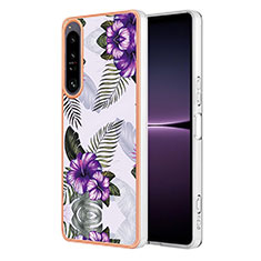 Funda Silicona Gel Goma Patron de Moda Carcasa YB4 para Sony Xperia 1 IV Morado