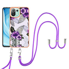 Funda Silicona Gel Goma Patron de Moda Carcasa YB4 para Xiaomi Mi 11 Lite 4G Morado