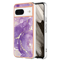 Funda Silicona Gel Goma Patron de Moda Carcasa YB5 para Google Pixel 8 5G Morado