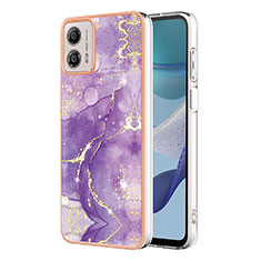 Funda Silicona Gel Goma Patron de Moda Carcasa YB5 para Motorola Moto G53 5G Morado