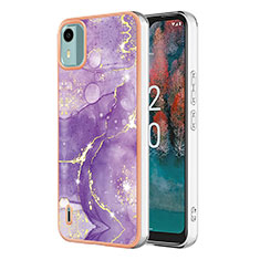 Funda Silicona Gel Goma Patron de Moda Carcasa YB5 para Nokia C12 Pro Morado