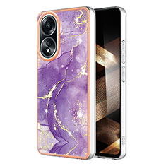 Funda Silicona Gel Goma Patron de Moda Carcasa YB5 para Oppo A38 Morado