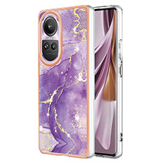 Funda Silicona Gel Goma Patron de Moda Carcasa YB5 para Oppo Reno10 5G Morado