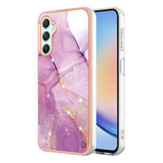 Funda Silicona Gel Goma Patron de Moda Carcasa YB5 para Samsung Galaxy A24 4G Purpura Claro