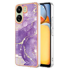 Funda Silicona Gel Goma Patron de Moda Carcasa YB5 para Xiaomi Poco C65 Morado