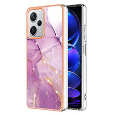 Funda Silicona Gel Goma Patron de Moda Carcasa YB5 para Xiaomi Redmi Note 12 Explorer Purpura Claro