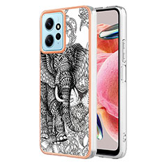 Funda Silicona Gel Goma Patron de Moda Carcasa YB6 para Xiaomi Redmi Note 12 4G Gris