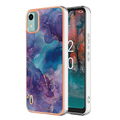 Funda Silicona Gel Goma Patron de Moda Carcasa YB7 para Nokia C12 Pro Morado