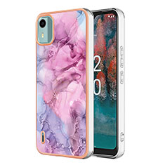 Funda Silicona Gel Goma Patron de Moda Carcasa YB7 para Nokia C12 Purpura Claro