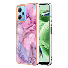 Funda Silicona Gel Goma Patron de Moda Carcasa YB7 para Xiaomi Redmi Note 12 5G Purpura Claro