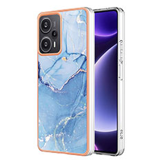 Funda Silicona Gel Goma Patron de Moda Carcasa YB7 para Xiaomi Redmi Note 12 Turbo 5G Azul