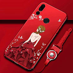 Funda Silicona Gel Goma Vestido de Novia Carcasa K01 para Huawei Honor 20i Rojo