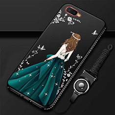 Funda Silicona Gel Goma Vestido de Novia Carcasa M02 para Oppo K1 Negro