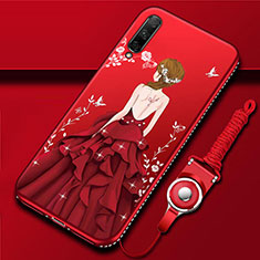 Funda Silicona Gel Goma Vestido de Novia Carcasa para Huawei Y9s Rojo