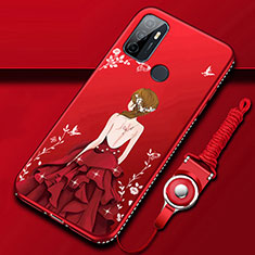 Funda Silicona Gel Goma Vestido de Novia Carcasa para Oppo A53 Rojo