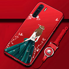 Funda Silicona Gel Goma Vestido de Novia Carcasa para Oppo A91 Verde