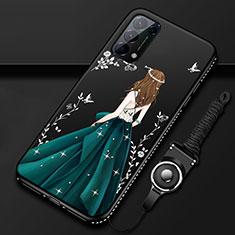 Funda Silicona Gel Goma Vestido de Novia Carcasa para Oppo Reno5 5G Negro