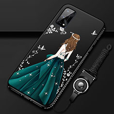 Funda Silicona Gel Goma Vestido de Novia Carcasa para Realme X7 5G Negro