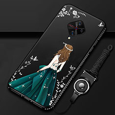 Funda Silicona Gel Goma Vestido de Novia Carcasa para Vivo X50 Lite Verde