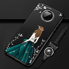Funda Silicona Gel Goma Vestido de Novia Carcasa para Xiaomi Mi 10i 5G Negro