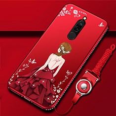 Funda Silicona Gel Goma Vestido de Novia Carcasa para Xiaomi Redmi 8 Rojo