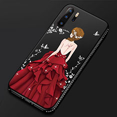 Funda Silicona Gel Goma Vestido de Novia Carcasa S01 para Huawei P30 Pro Rojo