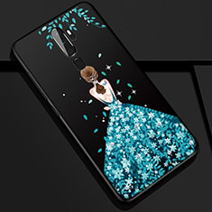 Funda Silicona Gel Goma Vestido de Novia Carcasa S01 para Oppo A11 Azul