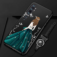 Funda Silicona Gel Goma Vestido de Novia Carcasa S01 para Xiaomi Mi Note 10 Verde