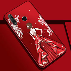 Funda Silicona Gel Goma Vestido de Novia Carcasa Z01 para Huawei P Smart+ Plus (2019) Rojo Rosa