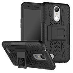 Funda Silicona Goma con Soporte para LG K10 (2017) Negro