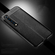 Funda Silicona Goma de Cuero Carcasa A01 para Xiaomi Mi 10 Negro