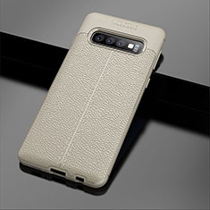 Funda Silicona Goma de Cuero Carcasa A02 para Samsung Galaxy S10 5G Gris