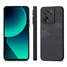 Funda Silicona Goma de Cuero Carcasa AD1 para Xiaomi Mi 13T Pro 5G Negro